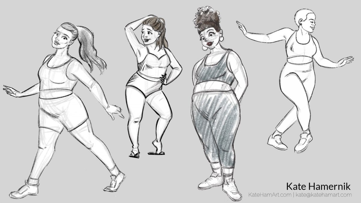 fitness women sketches