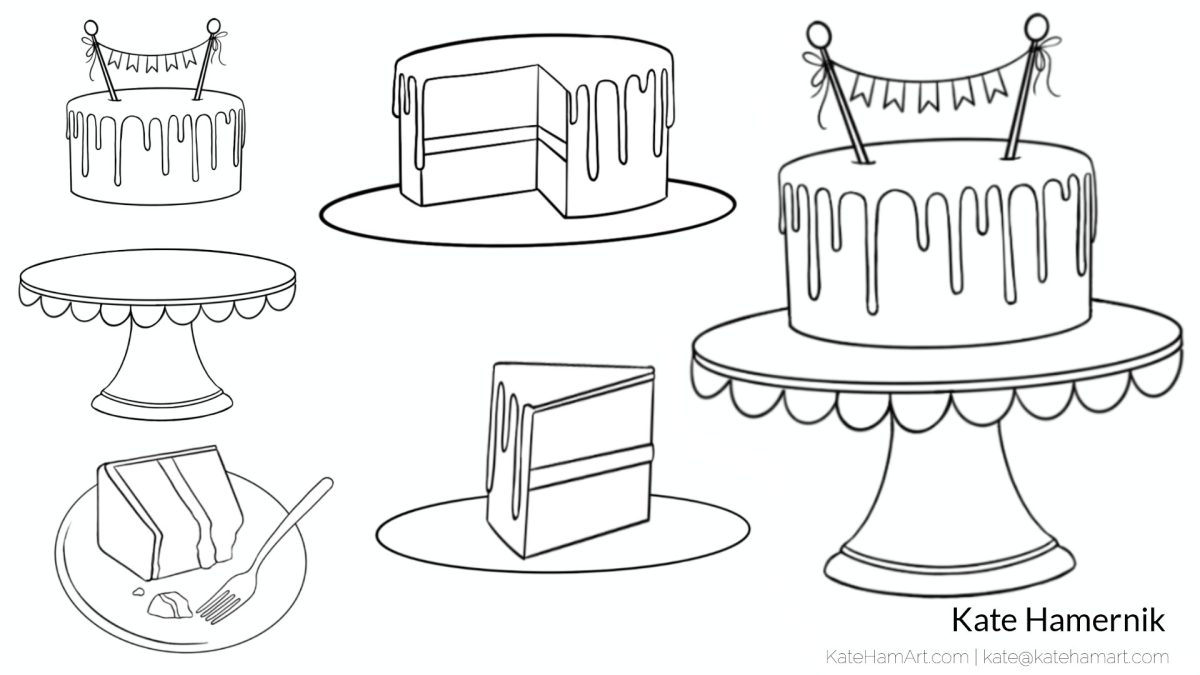 prop design, line art for cakes