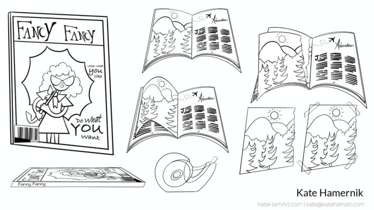 magazine prop line art