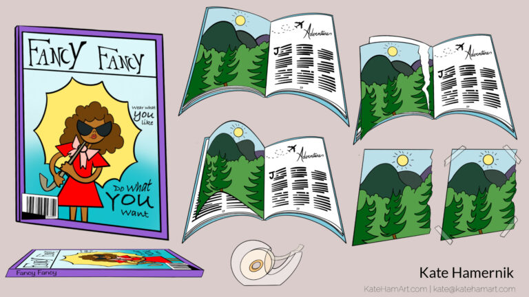 magazine props in color