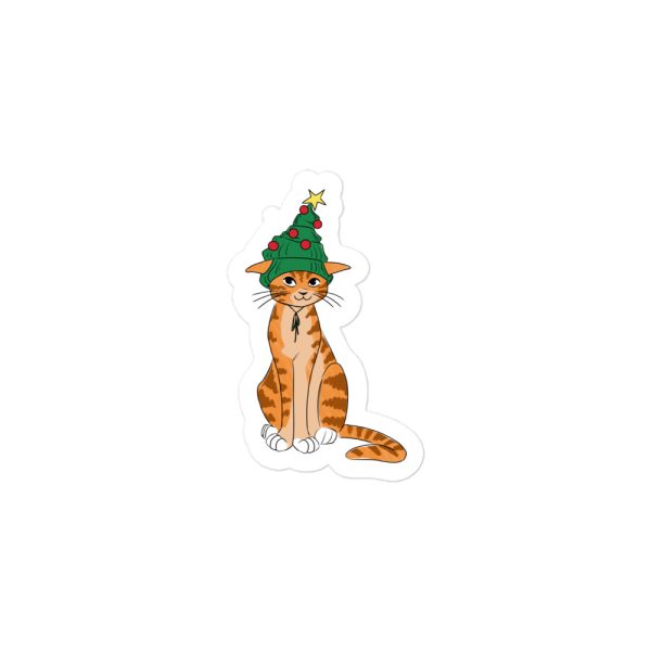 Christmas Hat Cat Sticker