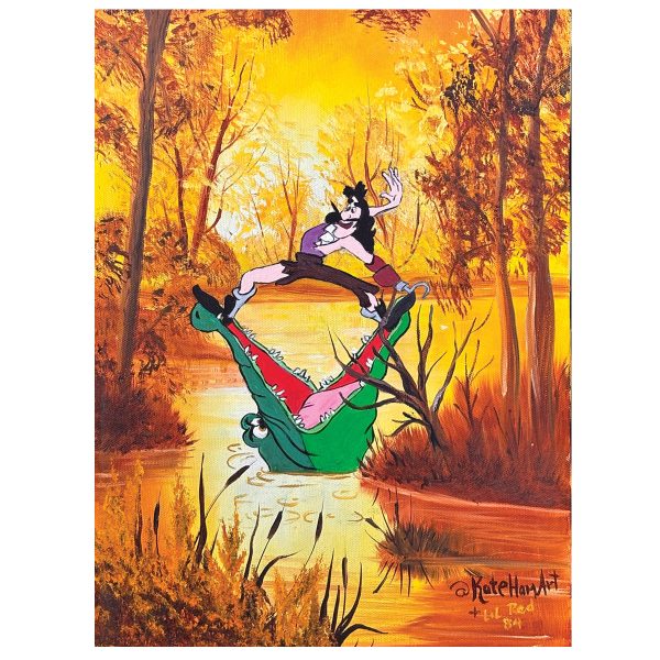 Captain Hook and Tick Tock Upcycled Painting