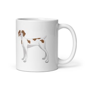 Spaniel white glossy dog mug
