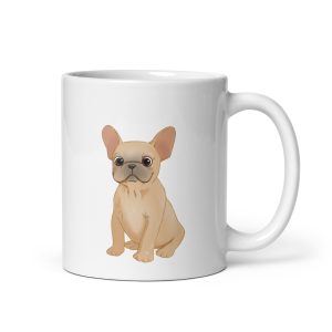 Frenchie dog white glossy mug