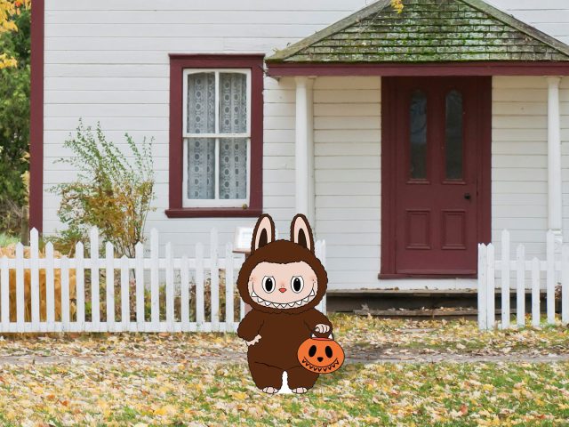 Labooboo trick or treat lawn sign