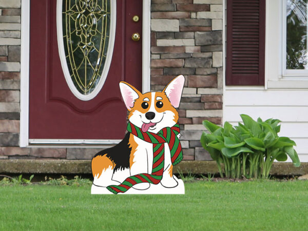 corgy holiday lawn decor