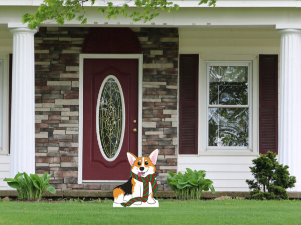 corgy holiday lawn decor