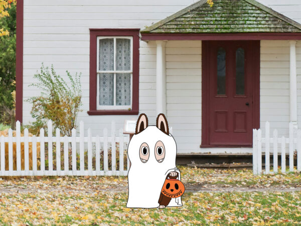 labooboo Ghost costume halloween lawn sign