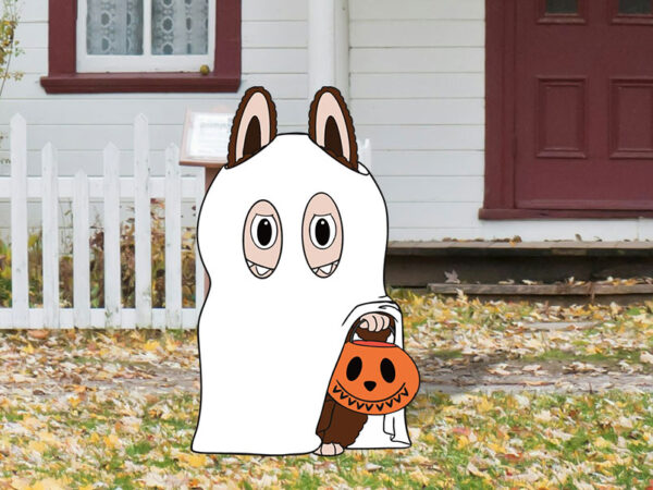 labooboo Ghost costume halloween lawn sign