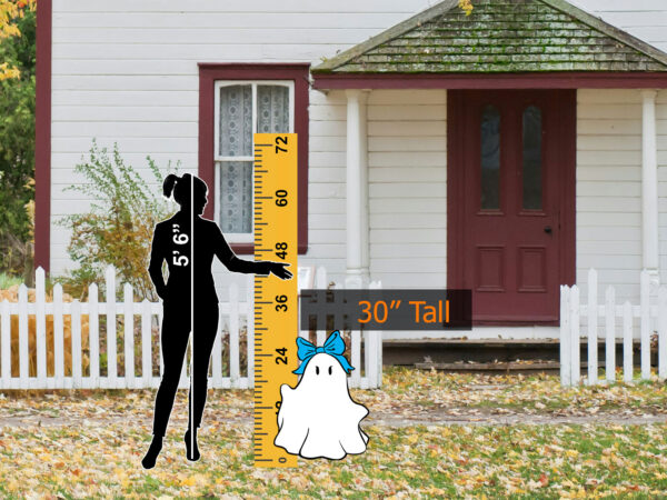 Ghost with a bow Halloween lawn decor - Image 6