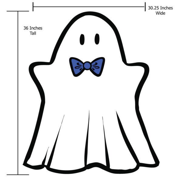 Ghost with Bow Tie – Halloween Yard Sign size chart
