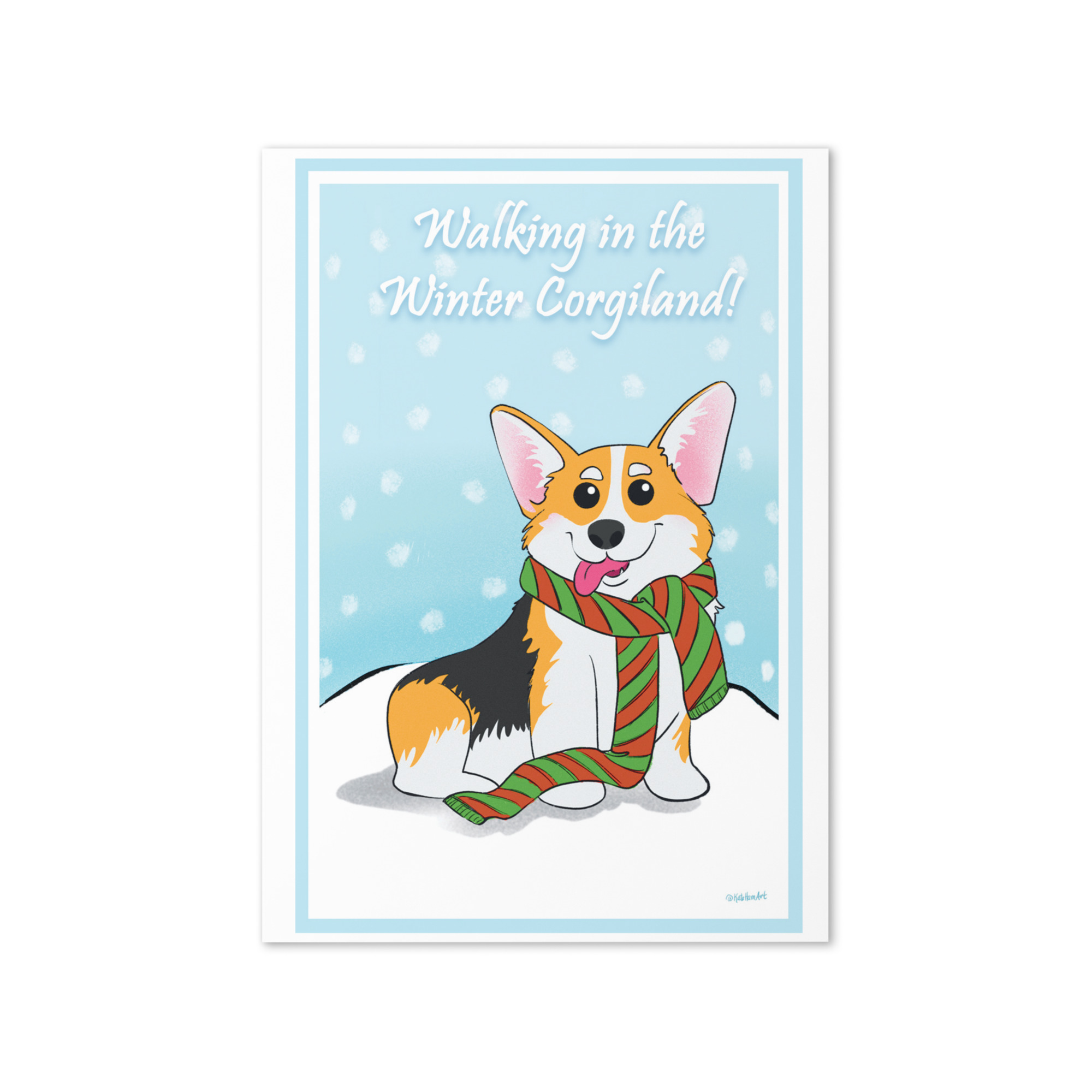 Walking in the Winter Corgiland Greeting card - Image 6