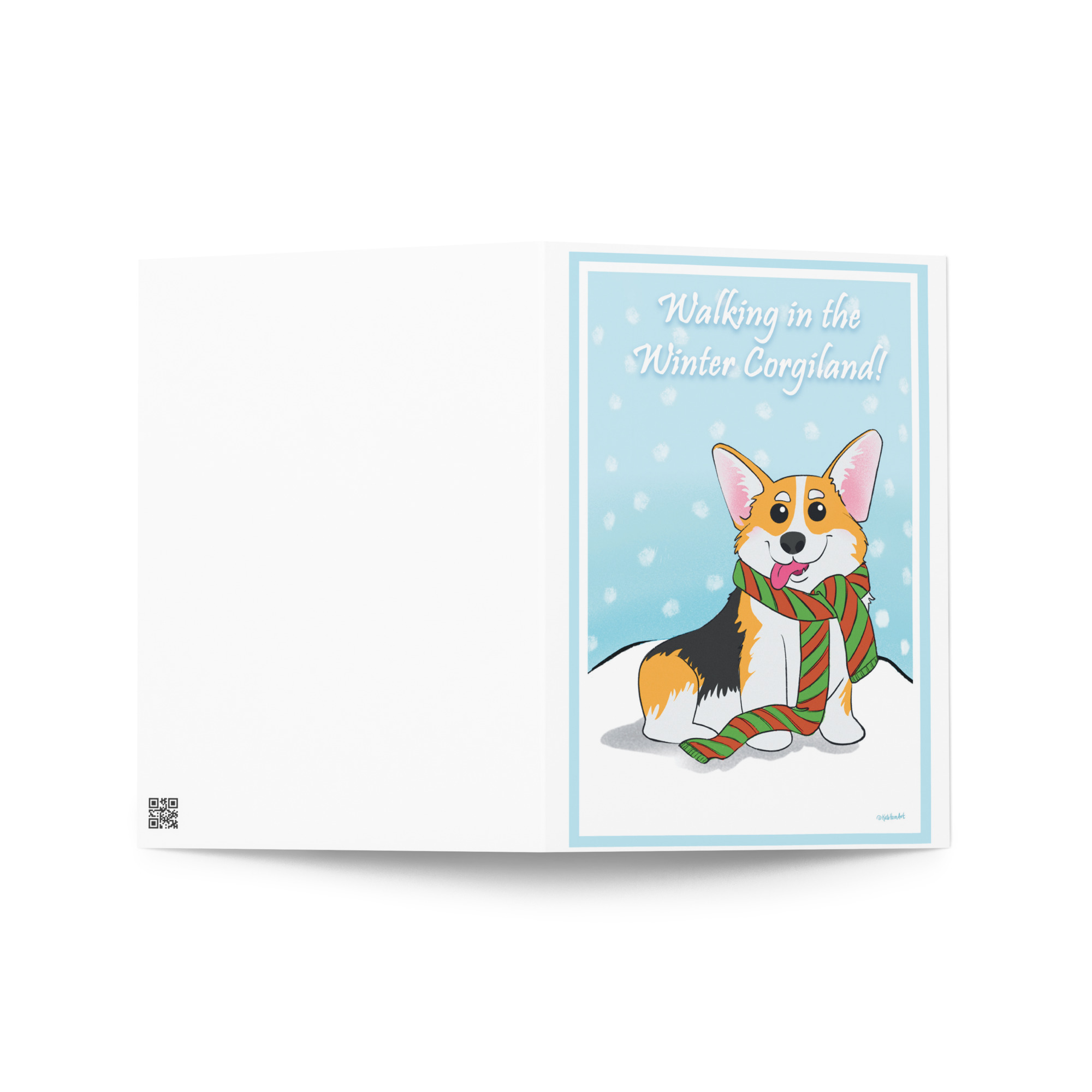 Walking in the Winter Corgiland Greeting card - Image 2