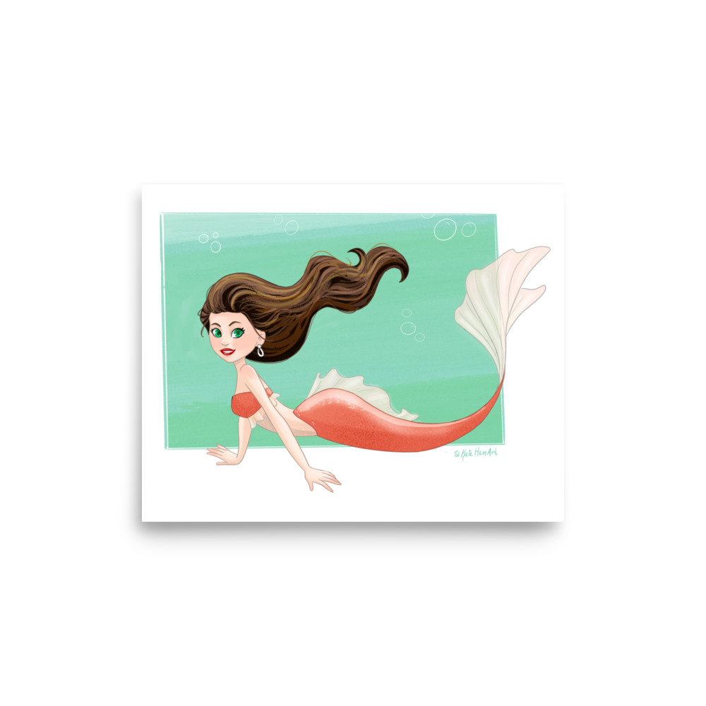 Coral Mermaid Art Print