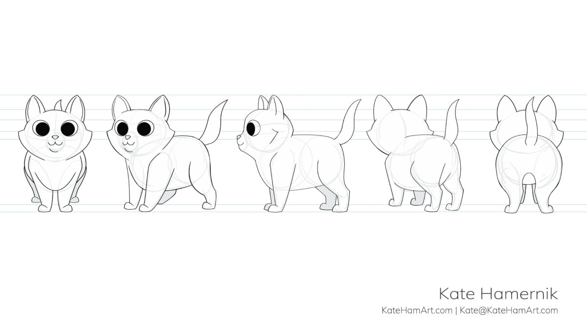 cat turnaround character design