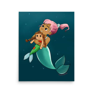 Handmade Mermaid Doll Digital Print