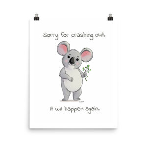 Crash Out Koala Digital Print
