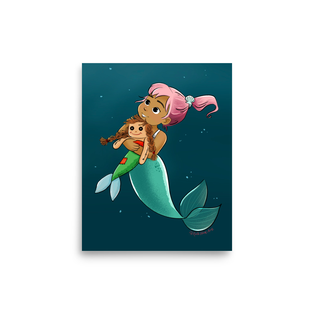 Handmade Mermaid Doll Digital Print - Image 3